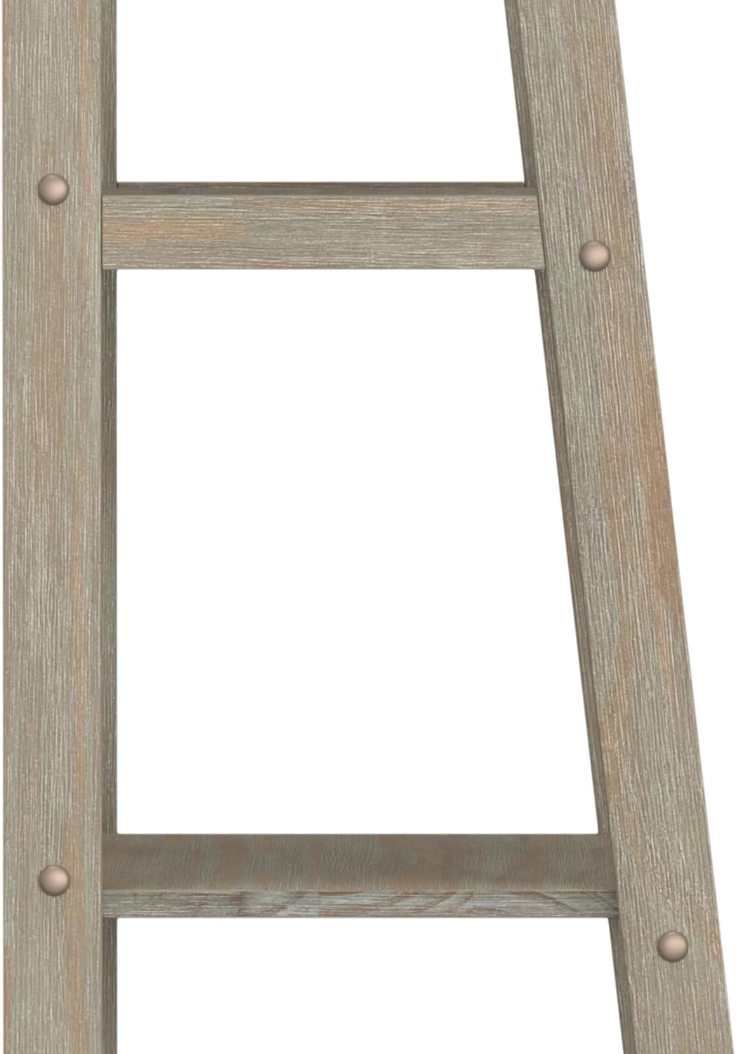 SIMPLIHOME Sawhorse SOLID WOOD 24 Inch Modern Industrial Ladder Shelf in Distressed Grey, For the Living Room, Study Room and Office