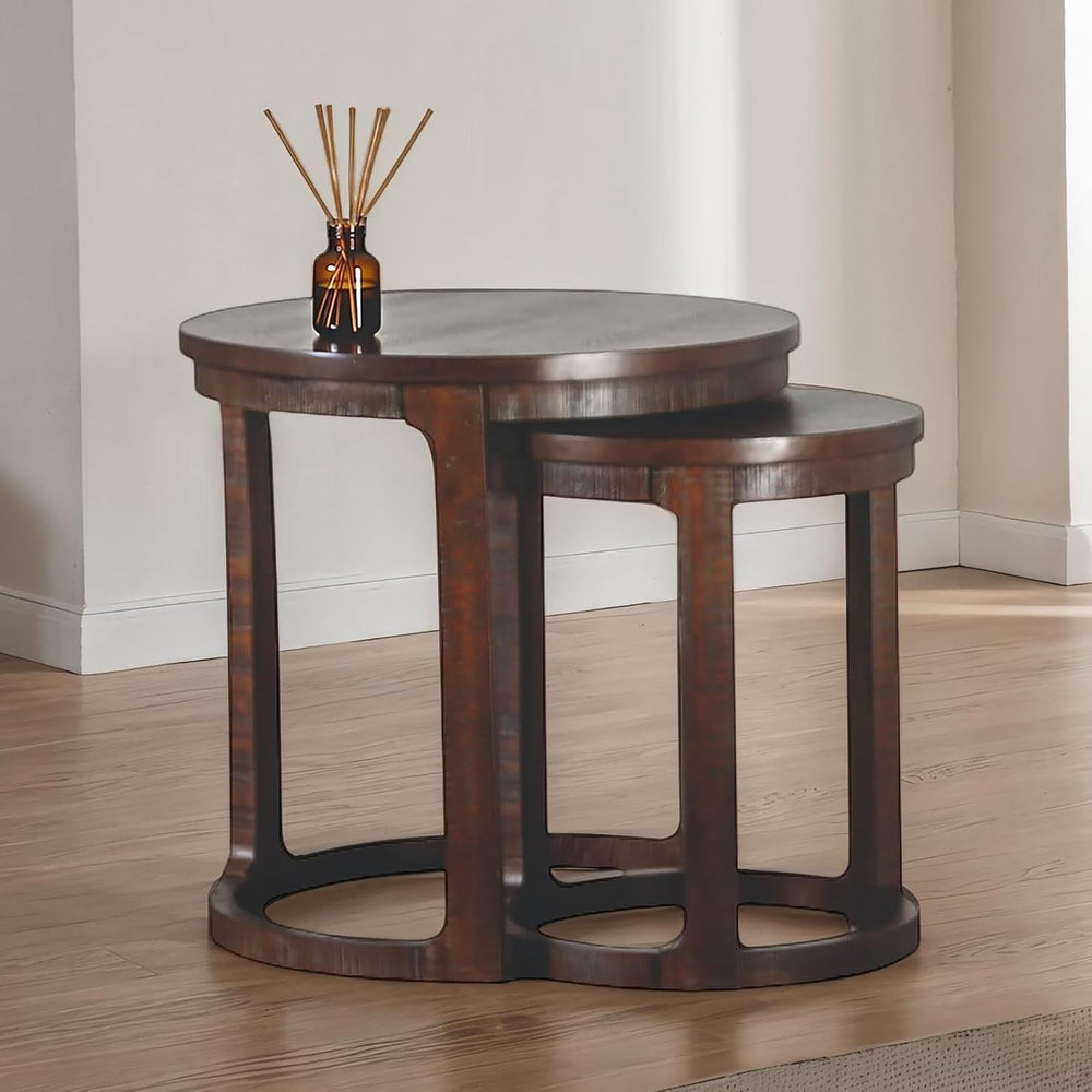 Espresso Coffee and End Table Set with Lower Shelves, 2-Piece | Espresso Coff...