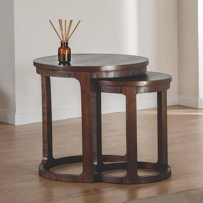Espresso Coffee and End Table Set with Lower Shelves, 2-Piece | Espresso Coffee and End Table Set with Lower Shelves, 2-Piece