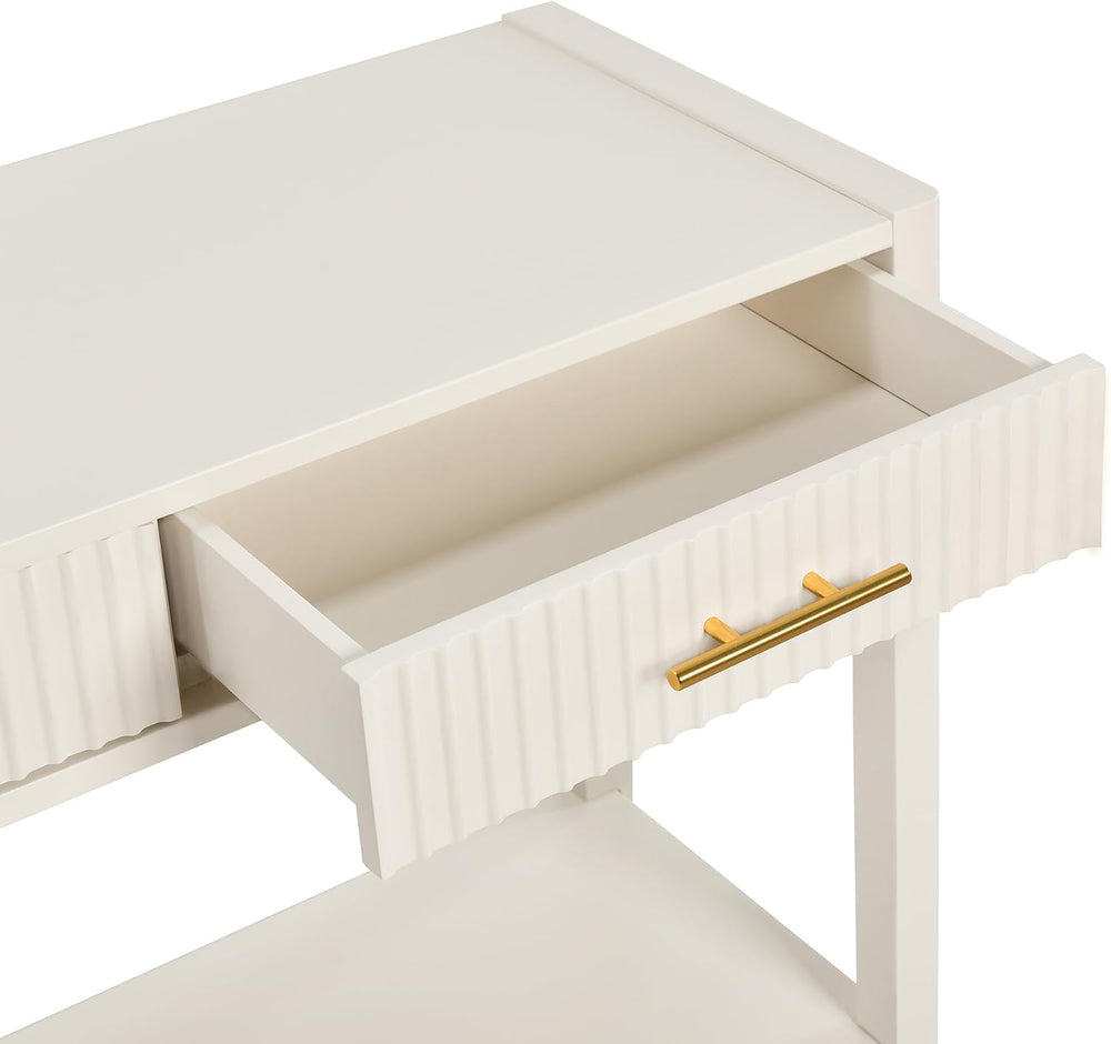 Knocbel Entryway Console Table with 3 Vertical Stripe Drawers and Storage Bot...