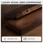 Homeforia Walnut Floating Bathroom Shelves, High End Solid Real Wood 16 inch Small Floating Shelf for Wall Mounted, Dark Brown 16inch Floating Shelves, Heavy Duty Bracket, 16 X 6.5 X 1.75 in, Set of 2
