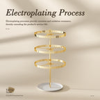 3 Tiers Earring Holder Organizer, Metal Rotating Earring Stand Adjustable Display Tree, 126 Holes Carousel Rack for Stud Hoop Pierced Dangling Women, Perfect View for All Earrings (Gold)