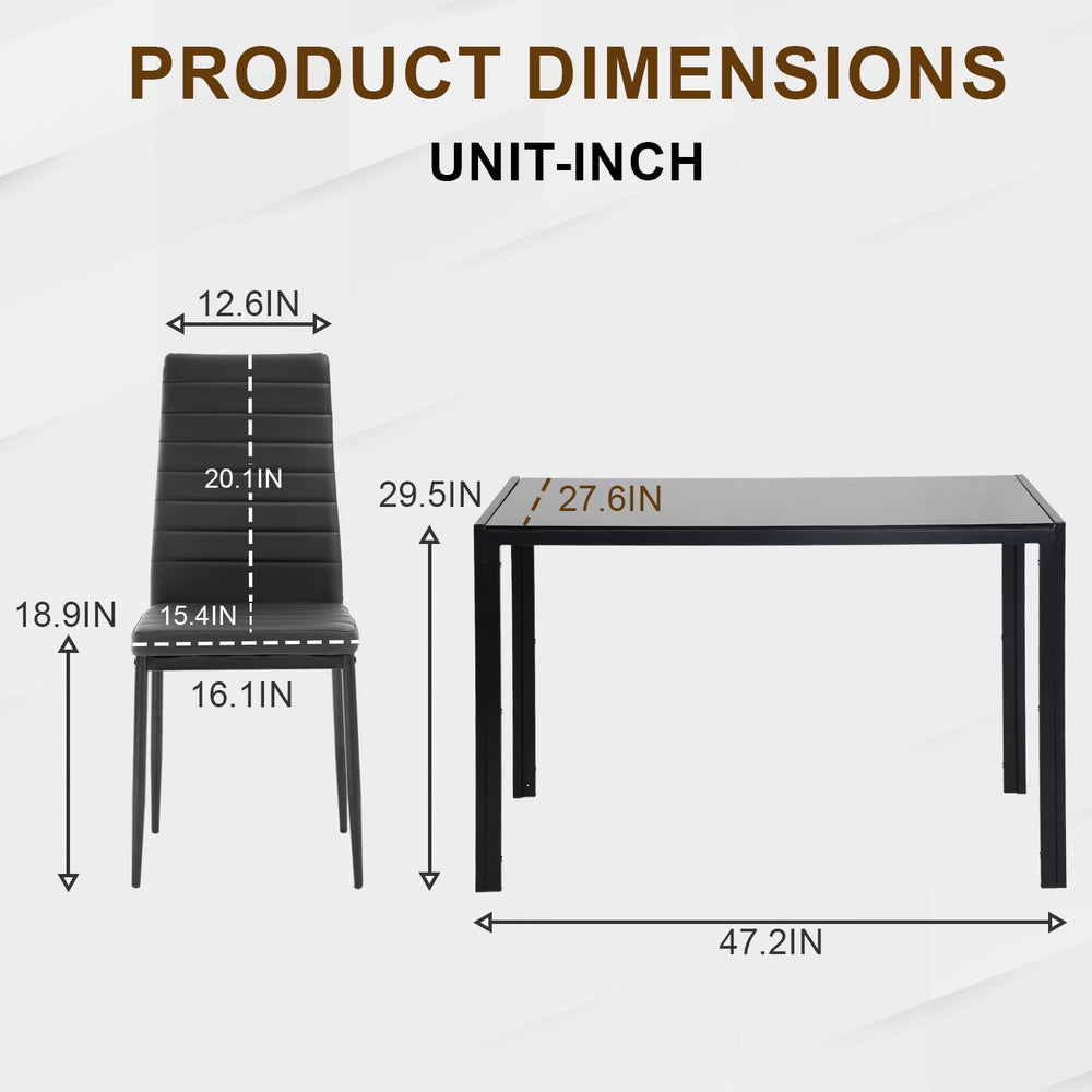 NChanmar Dining Table Set for 4 Furniture 5 Piece Faux Dining Set, Modern Kit...