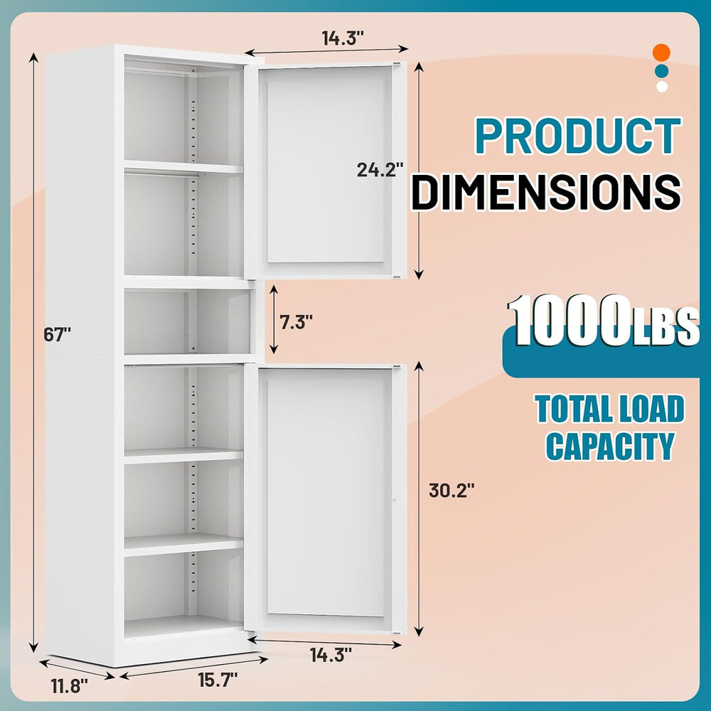 Eltean 67" Tall Narrow Storage Cabinet,Bathroom Cabinets | Narrow Pantry...