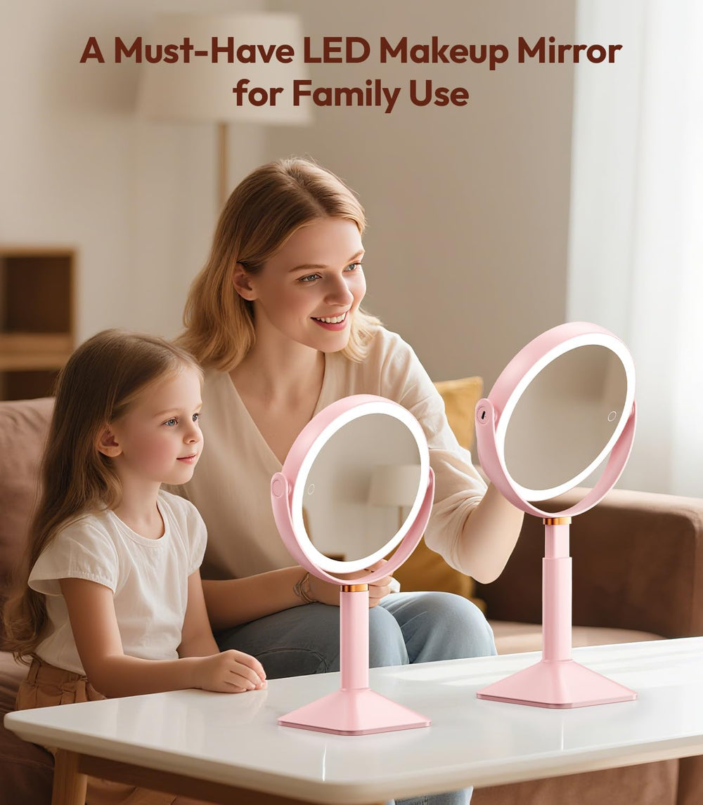 Lighted Makeup Mirror with Lights and Magnification 30X/1X, Height Adjustable...