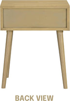 NTC Lux Solid Wood Nightstand, Mid Century Modern Side Table Bedroom, Bedside Furniture, Night Stand, End Table, Easy Assembly - Sand
