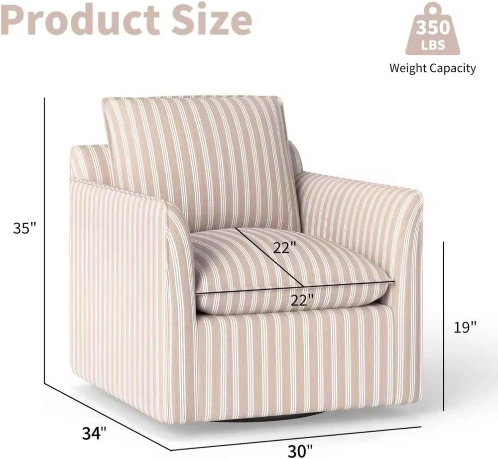 INZOY Swivel Accent Chair with Thick Padded Backrest Cushion, Swivel Reading ...