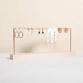 GemeShou wooden earring holder organizer for girls, maple stud earring display stand for boutique store, jewelry storage organizer shelf【maple stand-One Tier】