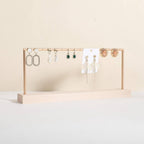 GemeShou wooden earring holder organizer for girls, maple stud earring display stand for boutique store, jewelry storage organizer shelf【maple stand-One Tier】