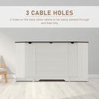 Corner TV Stand for 65 inch TV, 58" Hexagon Entertainment Center with Sliding Barn Doors and Adjustable Shelves, Farmhouse Media Console with Drawer & Cable Management for Living Room, White