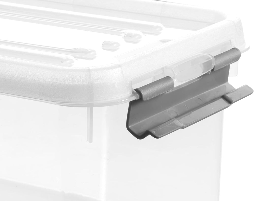 Allibert "Handy Plus Storage Box with Lid, Transparent/Silver, 65 Litre