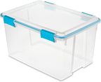 Sterilite 16-Pack Gasket Box, Weather-Resistant Storage Bins with Latching Lids, 54 Quart - Heavy-Duty Organizing Containers for Closet, Bathroom, and Office