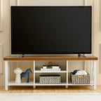 GAZHOME TV Stand for TV up to 65 Inches, TV Cabinet with Open Storage, TV Console Unit with Shelving for Living Room, Entertainment Room, White
