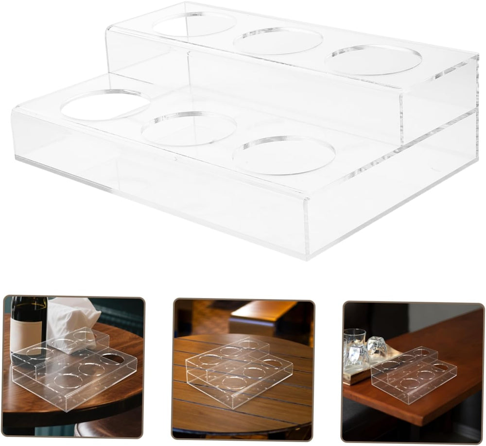 Garneck Acrylic Syrup Holder Multi Functional Wine Rack for Kitchen Coffee Ba...