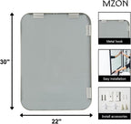 MZON 22x30Inch Brushed Nickel Bathroom Mirror, Rectangle Wall Mounted Mirror for Bathroom or Entryway, Anti-Rust Frame & Tempered Glass, Hangs Horizontally/Vertically - Farmhouse or Bathroom Decor