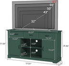 ARTPOWER TV Stand with 3 Drawers for TV up to 65'', Wood Mid Century Television Cabinet with Adjustable Shelves, Entertainment Center with Storage, Console for Living Room, Green