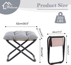 Welnow Folding Ottoman Foot Stool with Detachable Cushion,16'' H, Light Grey