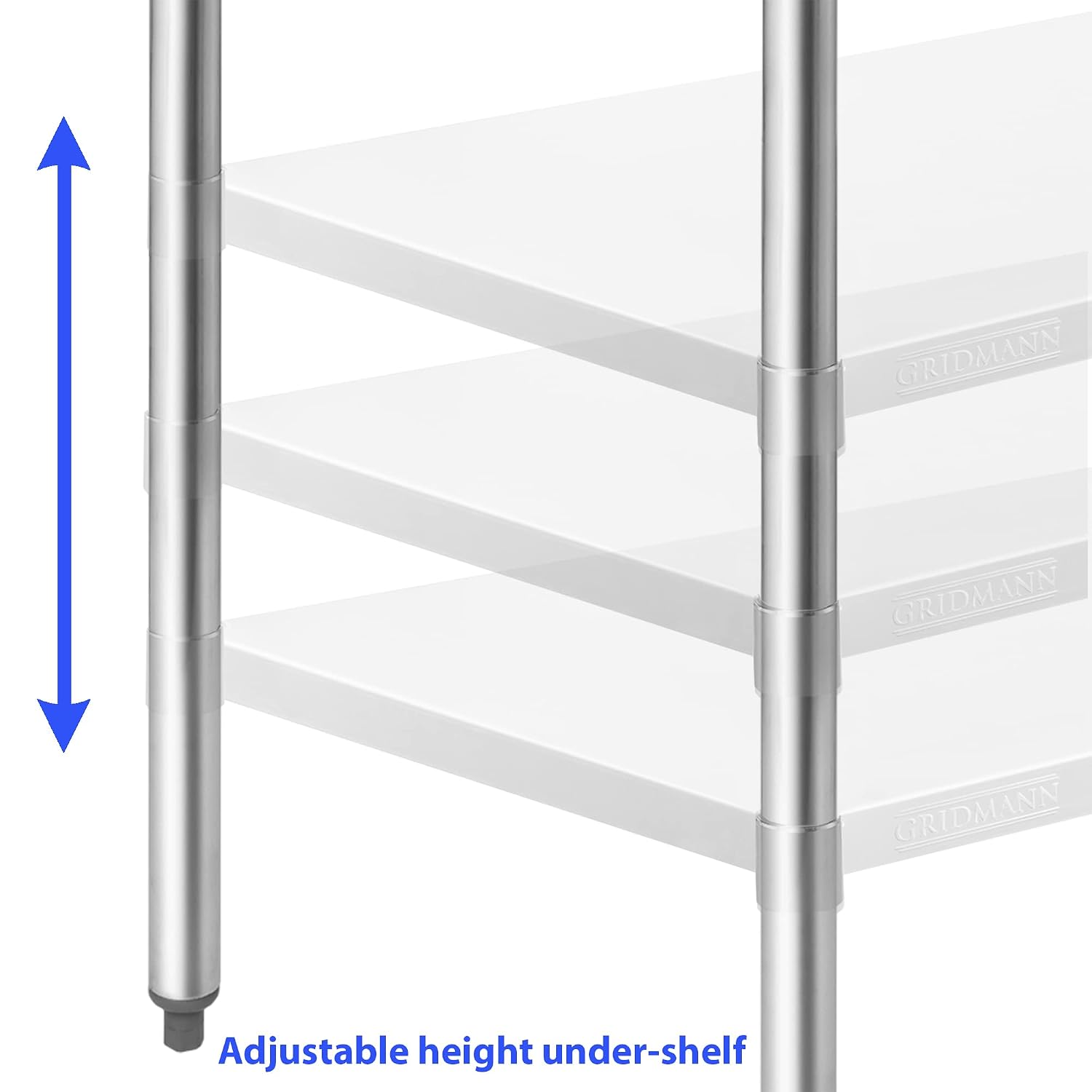 GRIDMANN NSF Stainless Steel Work & Prep Table 30 x 24 Inches with Caster Wheels and Under Shelf for Restaurant, Home, Hotel