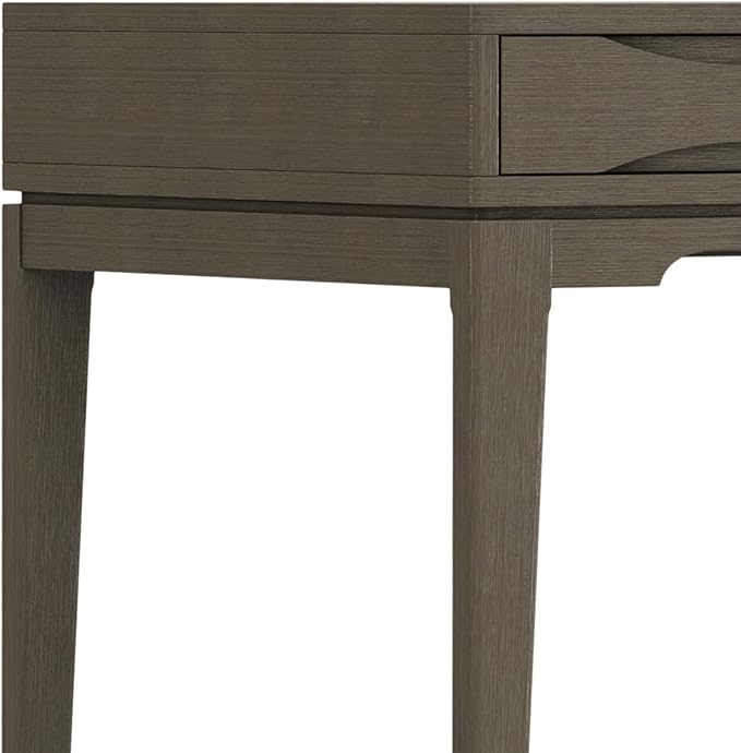 SIMPLIHOME Harper Desk - 60-Inch Wide Solid Hardwood Writing Desk in Farmhouse Grey, Mid-Century Modern Home Office Computer Table for Workspace or Study with 2 Drawers and Flip-Down Keyboard Tray