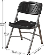 Folding Chairs, Indoor Outdoor Plastic Commercial Stackable Foldable Guest for Events Office Wedding Party(White)