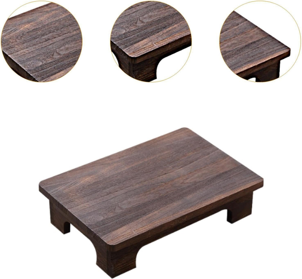Low Wooden Tea Table, Elegant, Stable, Minimalist Stool, Lightweight Floor Ta...