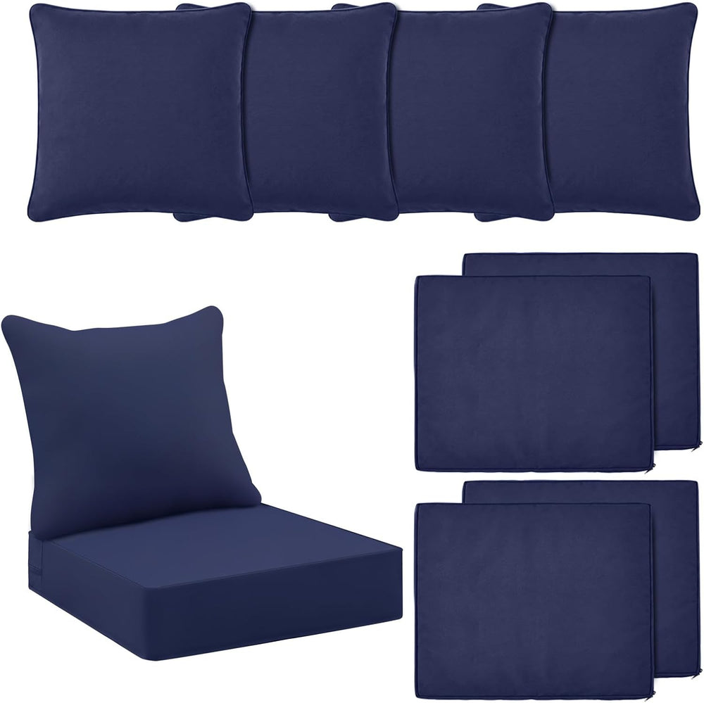Tingjoo 4 Set 24x24x4 Inch Outdoor Seat Cushion Cover, Navy