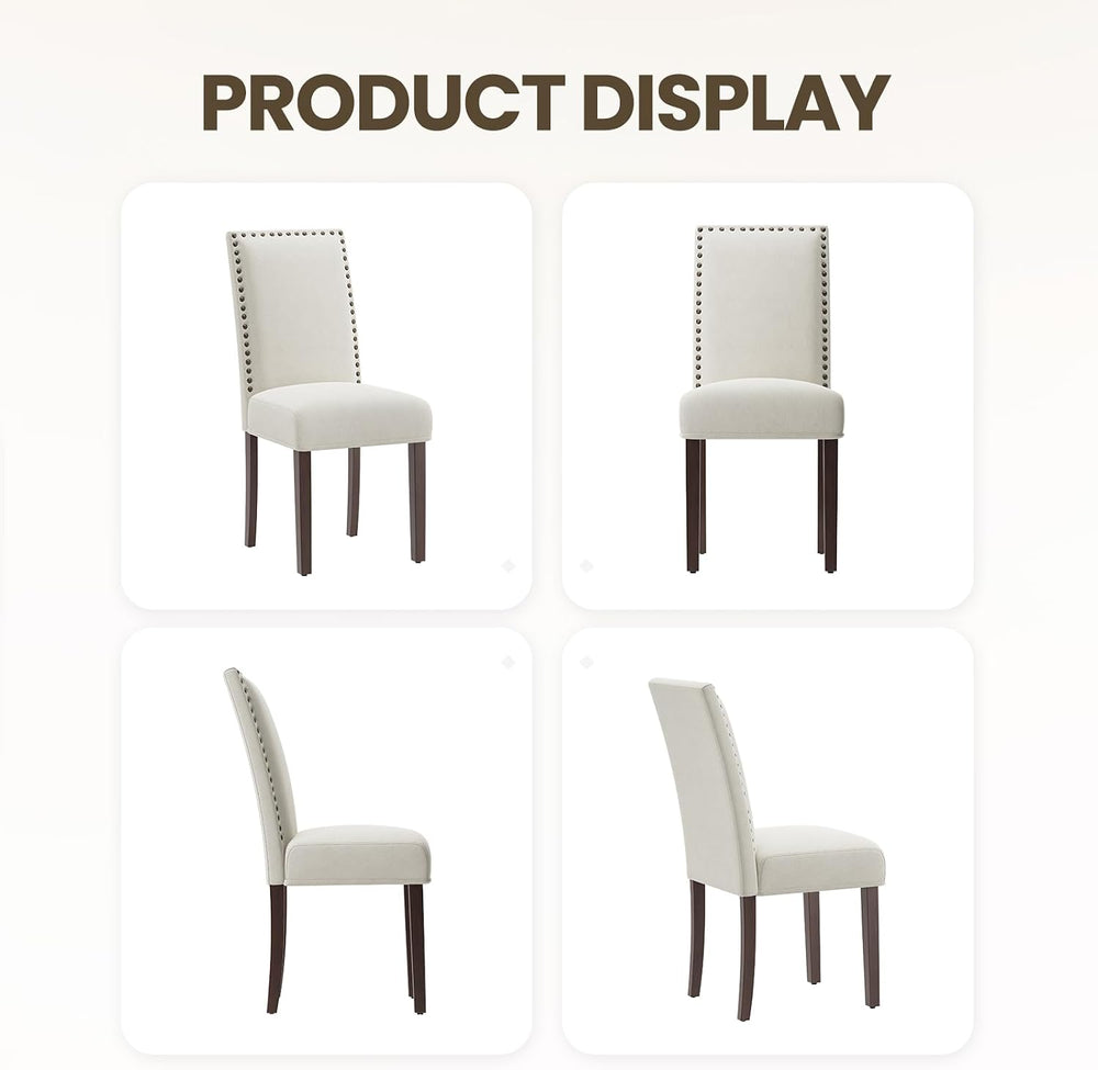 MALOL Velvet Dining Chairs Set of 2, Upholstered Kitchen Chairs with Thick Cu...