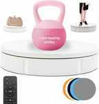 JAYEGT Motorized Rotating Display Stand, 350Lbs Load，360 Degree Electric Rotating Turntable for Photography Products Display，Live Show,Remote Control +5 Colors Backgrounds (White/11.8inch / Wired)