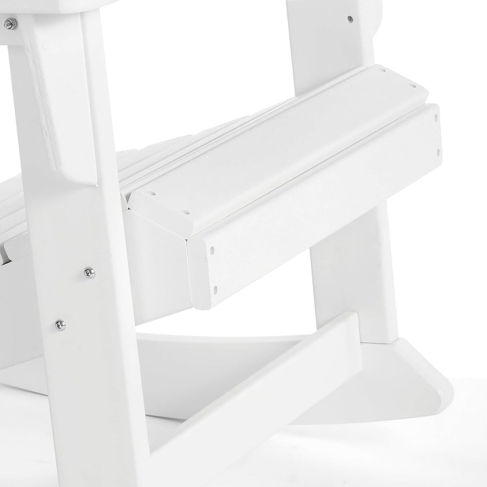 HDPE Laguna Outdoor Rocking Poly Adirondack Chair (Set of 2), White