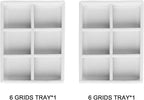 Frebeauty Small Jewelry Tray Set,Stackable Velvet Jewelry Organizer Tray,Mini Jewelry Drawer Organizer,Drawer Inserts,4.92 x 3.74 x 0.9 Inches,6 Grid Earring Organizer for Women(Set 2,White)