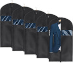 Univivi Garment Bag Suit Bag for Storage and Travel, 43 Inch, Set of 5 | Travel Bag with Zipper and Visible Transparent Window, Oxford Fabrics, Foldable Washable Suit Cover for Jacket, Suits, Coats