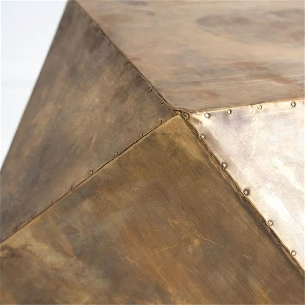 Pemberly Row Hexagonal Brass Metal Plated End/Side Table, 26"x18.5"...