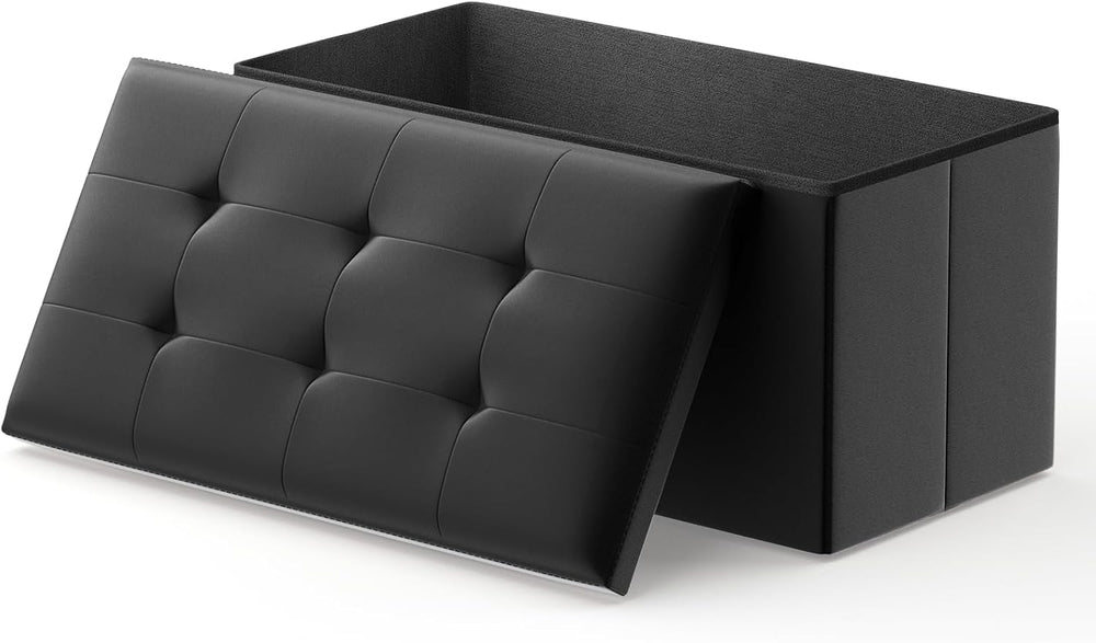 MoNiBloom 30 Inch Storage Ottoman Bench, 24 Gal. Folding Ottoman Footrest, En...
