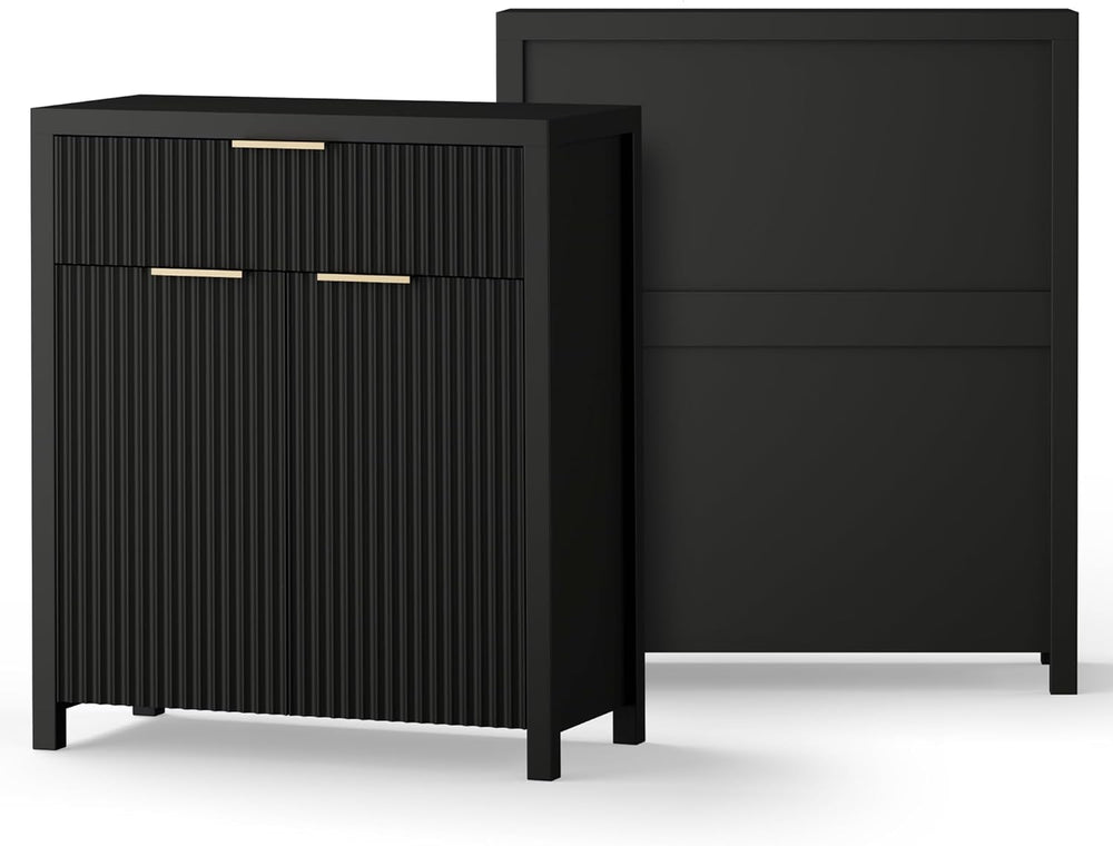 YaFiti Storage Cabinet Fluted Sideboard Buffet Cabinet with Adjustable Shelve...