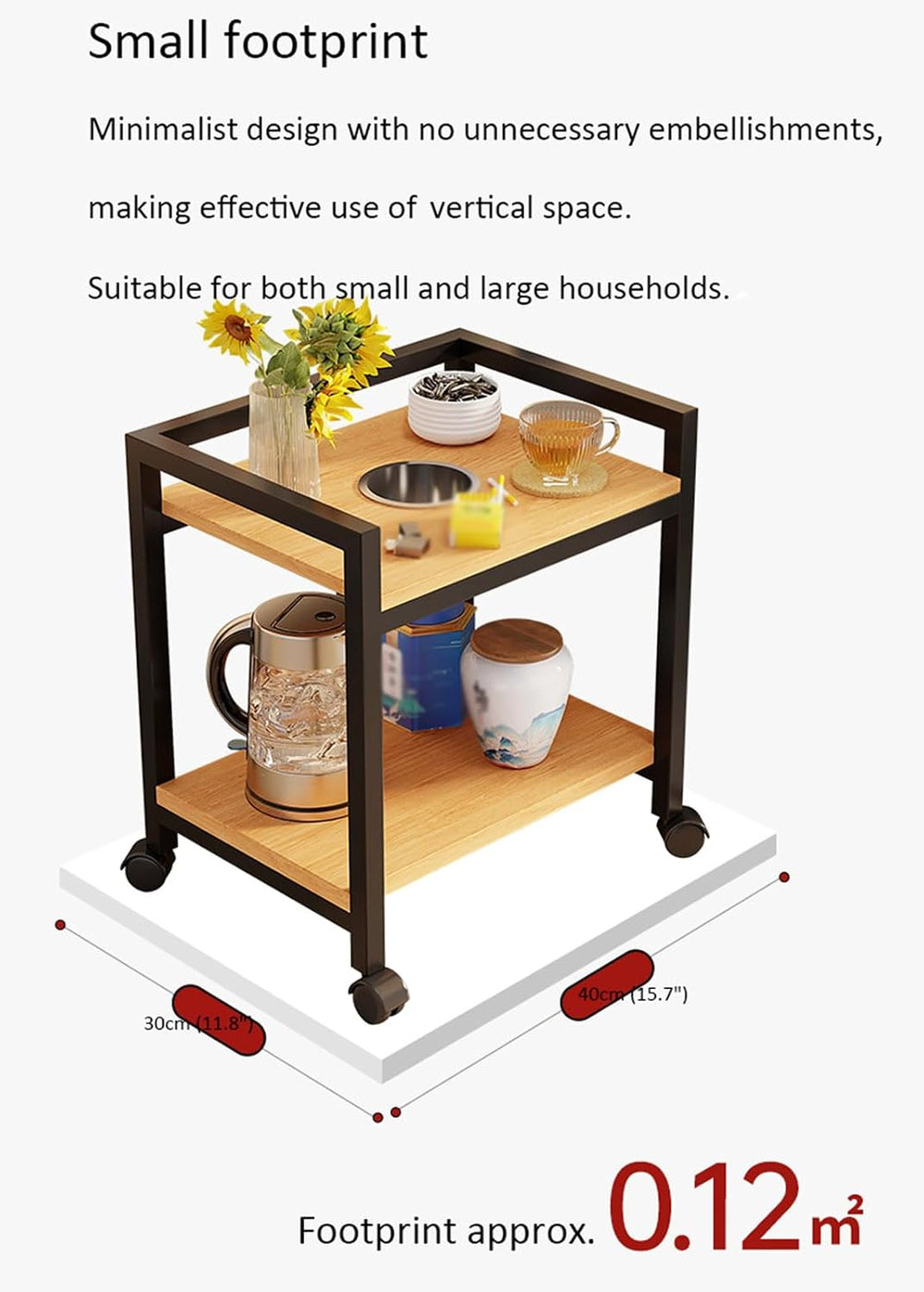 360° Rotating Small Side Table with Storage Rack, Movable Coffee Table with R...