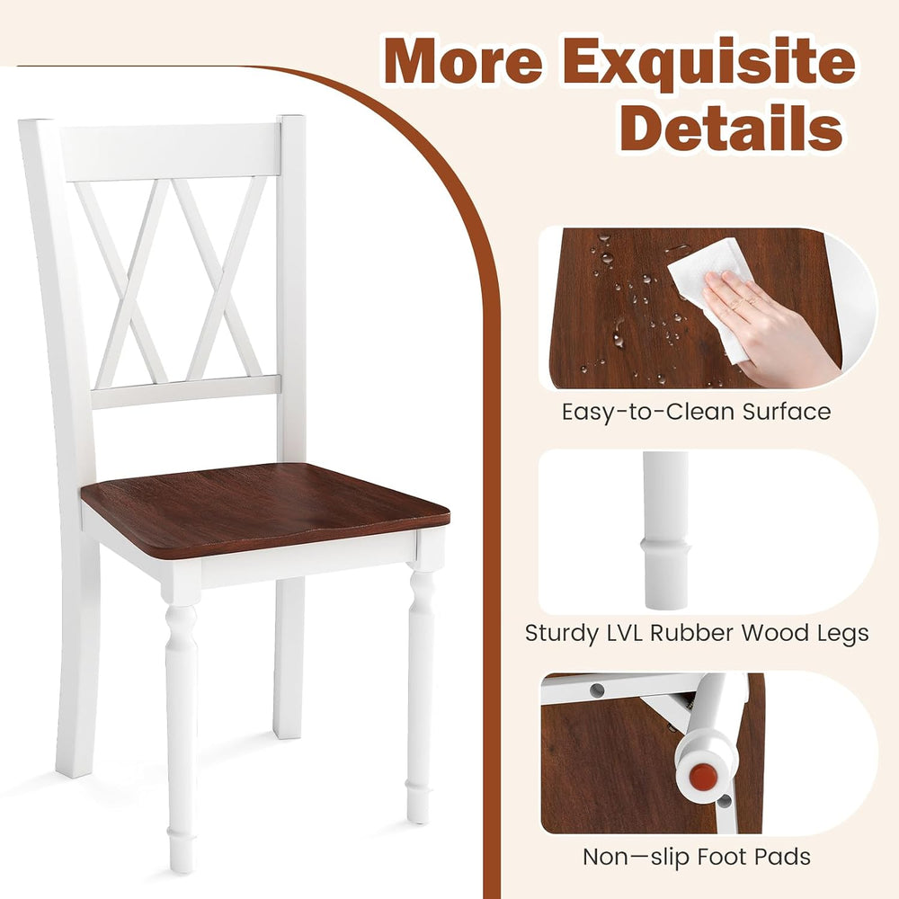 GOFLAME Wooden Dining Chairs Set of 4, Farmhouse Kitchen Side Chairs with Erg...