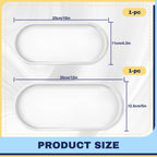 2 Pieces Silicone Shatterproof Bathroom Vanity Tray, 9.8" & 11.8" Oval White Kitchen Counter Tray, Hand Soap Dispenser Tray, Toilet Top Perfume Trays for Dresser Holder Organizer (White)