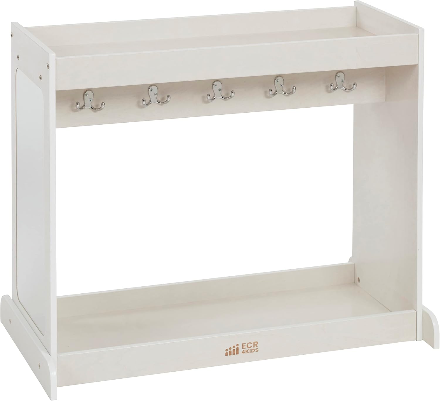 ECR4Kids Streamline Toddler Dress-Up Island, Costume Organizer, White Wash