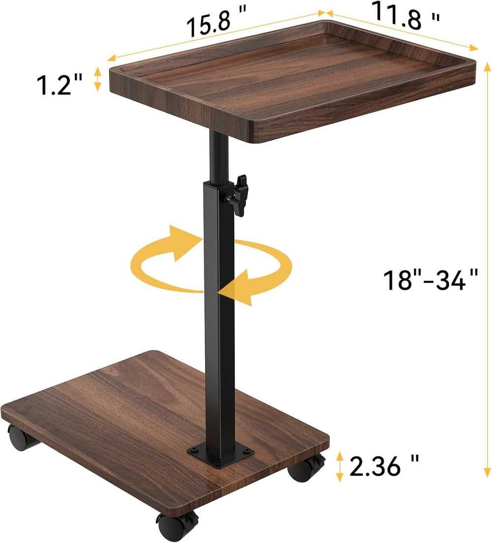 C Table End Table Adjustable Height, 360°Swivel TV Tray Table for Small Space...