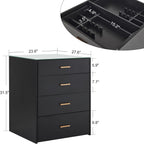 BarberPub Dual Directional Tool Cabinet, Barber Cabinet with 8 Storage Drawers, Styling Salon Station for Hair Stylist, Double-Sided Tool Organizer with Glass 2017 (Black)