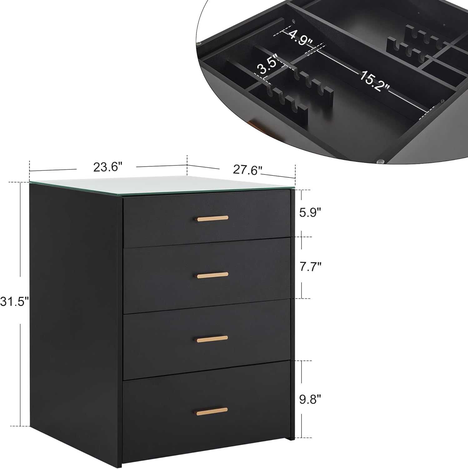 BarberPub Dual Directional Tool Cabinet, Barber Cabinet with 8 Storage Drawers, Styling Salon Station for Hair Stylist, Double-Sided Tool Organizer with Glass 2017 (Black)