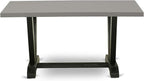 East West Furniture V696DR124-5 5 Piece Kitchen Table Set for 4 Includes a Rectangle Dining Room Table with V-Legs and 4 Black Color Linen Fabric Upholstered Chairs, 36x60 Inch, Multi-Color