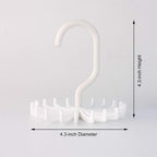3 Pack Twirl Ties Rack Hanger Closet Organizer Hook Holder (White) | headband