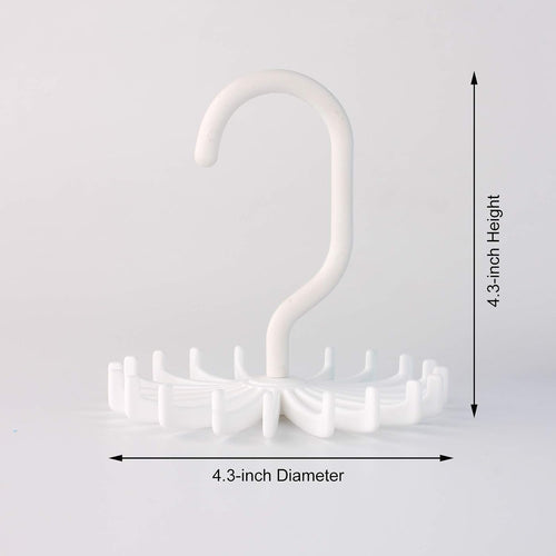 3 Pack Twirl Ties Rack Hanger Closet Organizer Hook Holder (White) | headband