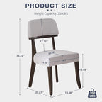 Modern Wood Dining Chairs Set of 4, Velvet Upholstered Kitchen Chairs with Open Curved Backrest & Black Hardwood Legs for Vanity, Living Room, 350 LBS Capacity, Grey