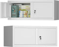 Floating Storage Organization for RV, Hanging Cabinets with Key, 13” H 2 Door Locking Wall Storage Cabinet for Kitchen, Pantry, School, Wall Storage with Lockable Doors, Assembly Required