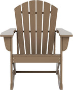 WestinTrends Dylan Outdoor Patio Poly Plastic Adirondack Rocking Chair, Weathered Wood