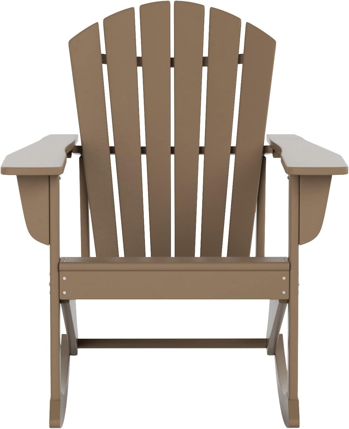 WestinTrends Dylan Outdoor Patio Poly Plastic Adirondack Rocking Chair, Weathered Wood