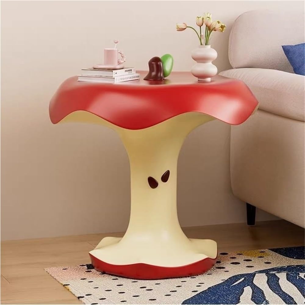 Resin Apple-Shape Side Table – Fruit Shaped Accent Table, Modern Small End Ta...