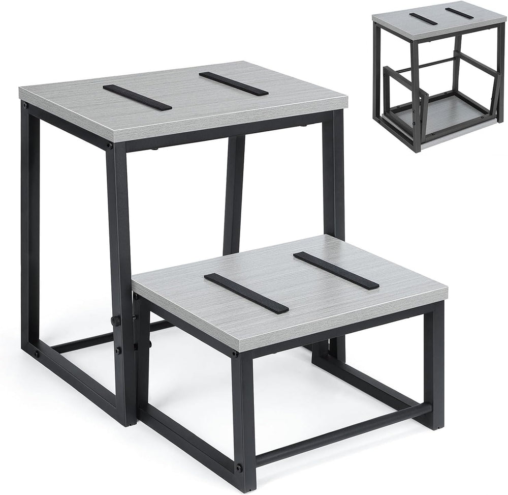 LIANTRAL 2 Step Stool for Adults, 2 in1 Foot Stool for High Bed, Kitchen,RV |...